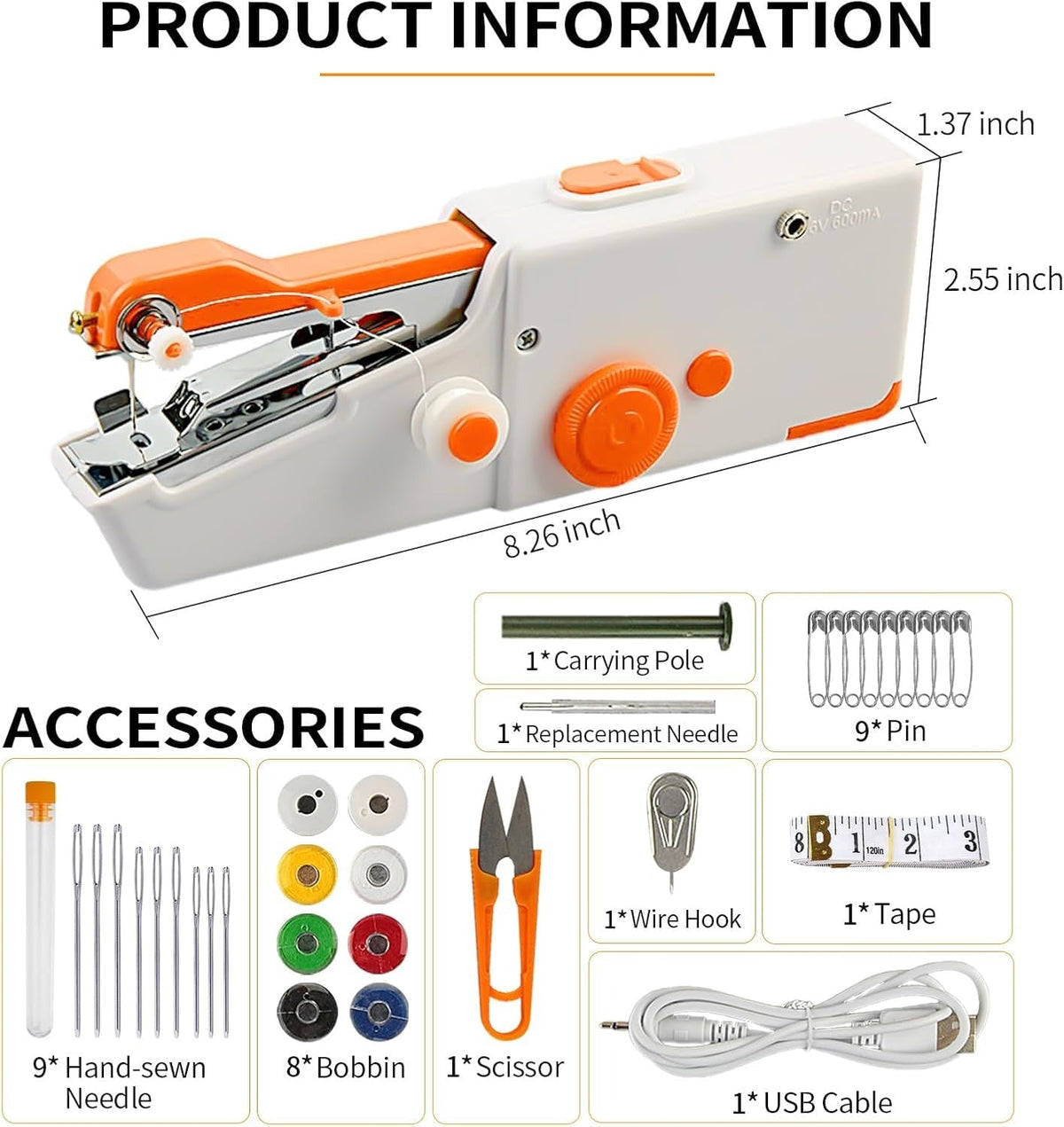 Handheld Rechargeable Sewing Machine